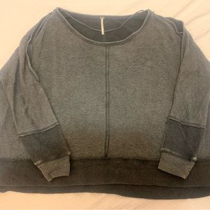 Free People Charcoal Sweatshirt with Cutout Shoulders